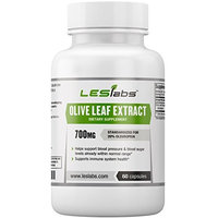 LES Labs Olive Leaf Extract, Natural Supplement for Immune System Function, Blood Sugar & Blood Pressure Support, 20% Oleuropein, 700mg, 60 Capsules