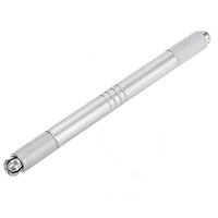 1Pcs Stainless Steel Double Heads Microblading Needle Pen Sliver Tattoo Machine Permanent Makeup Eyebrow Tattoo Manual Pen