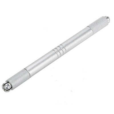 1Pcs Stainless Steel Double Heads Microblading Needle Pen Sliver Tattoo Machine Permanent Makeup Eyebrow Tattoo Manual Pen
