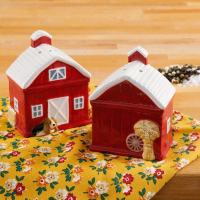 Gibson Overseas, Inc. The Pioneer Woman Rustic Barn Salt and Pepper Shaker Set