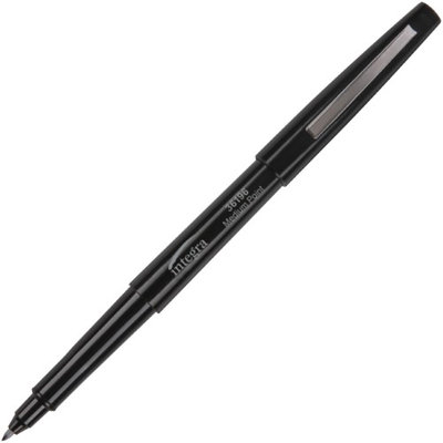 Integra Resin Tip Pen, Med Pt, Black Barrel/BK Ink