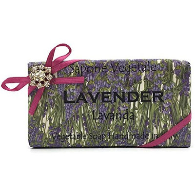 Alchimia Jeweled Lavender Vegetable Soap Handmade In Italy - 10.5 oz Soap Bar
