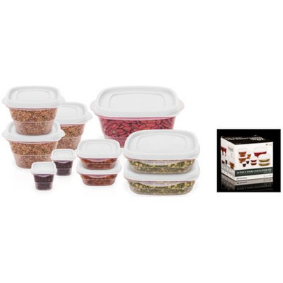 Imperial Home 20 Pc Reusable Plastic Food Storage Containers - Lunch Boxes w/ Air Tight Lids (White)