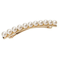 L. Erickson Pearl and Metal Long and Skinny Barrette - Pearl/G