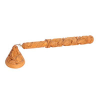 Benzara SouvNear Candle Snuffer - 8 Inch Long Handle Hand Carved Wooden Candle Snuffer