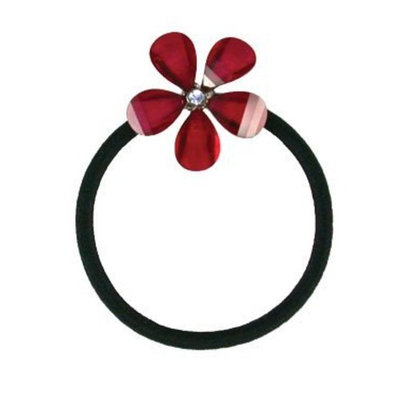 Smoothies Crystal Flower Pony Elastics-Garnet Red 01217