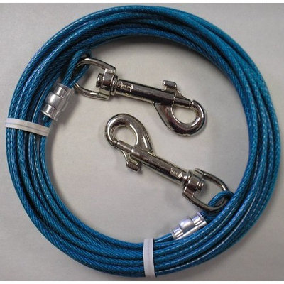 20' Small to Medium Dog Tie Out Cable Leash 20 Ft