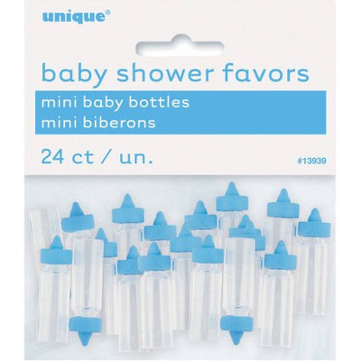 Unique Industries Plastic Mini Baby Bottles 24/Pkg-Blue