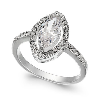 Silver-Tone Crystal Marquis Ring, Created for Macy's