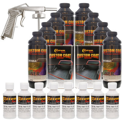 Bed Liner CUSTOM COAT GM WHITE 8-L Urethane Spray-On Truck Kit w/ Spray Gun