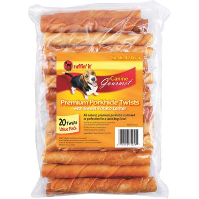 Westminster Pet Ruffin It Porkhide Twists Dog Treat