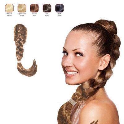 Buy 2 Hollywood Hair French Plat Hair Piece and get 1 braided Alice Band - Light Golden Blonde (Pack of 3)