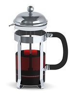 FRA5214 Francois et Mimi Single Wall Borosilicate Glass French Coffee Press, 12-Ounce, Stainless Steel, Chrome Design