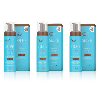 Selife Tan'n Go 1 Hour Express Bronzing Mousse with Instant Color, Super Dark Tan, 7.5 Oz (Pack of 3) + LA Cross Blemish Remover 74851