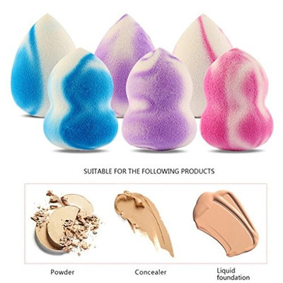 Wakeu Makeup Sponge Blender Egg Shape for Foundation Flawless Liquid, Creams, Powders ,Multi Color Make up Sponges