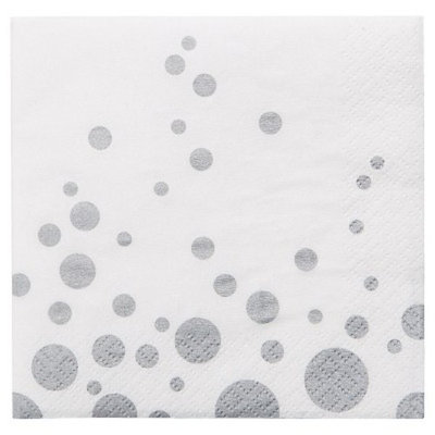 Sparkle and Shine Silver Cocktail Beverage Napkins, 16 pk