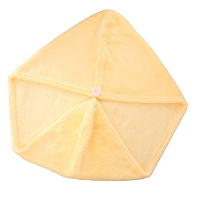 Xiaoyu 2PCS Hair Drying Towel, Dry Hair Cap, Fast Drying Hair Towel Wrap Turban, Yellow
