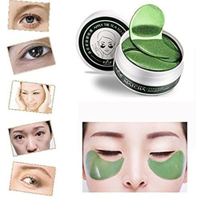 YRD TECH 1Set 60 Pcs Wholesale New Green Tea Powder Gel Collagen Eye Mask Masks Sheet