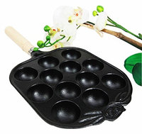 Gifts & Decors Personal Size Traditional Cast Iron Japanese Takoyaki And Dessert Cake Cooking Pan