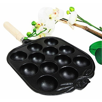 Gifts & Decors Personal Size Traditional Cast Iron Japanese Takoyaki And Dessert Cake Cooking Pan