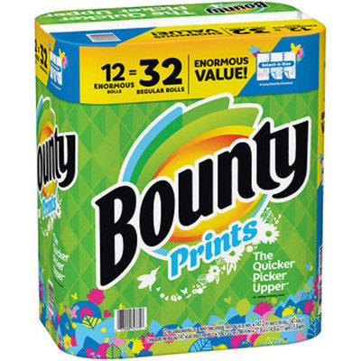 Bounty Select-A-Size Enormous Roll Paper Towels, 12 pk. - Print