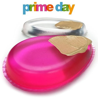 Best Silicone Makeup Sponge Set for Beautiful Women, Flawless Beauty Application & Cosmetic Blender Sponges for Foundation, Powder, Concealer, Blush, Highlighters, 2-Pack Pink & Clear Pure Silisponges