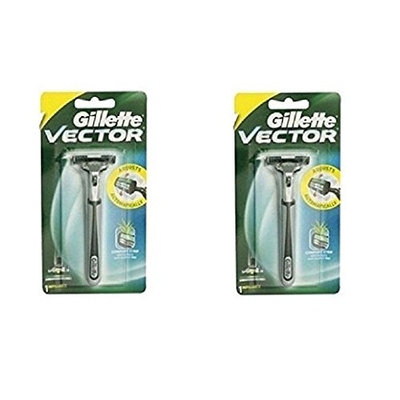 Vector Plus Razor Handle (Pack of 2) + FREE Assorted Purse Kit/Cosmetic Bag Bonus Gift