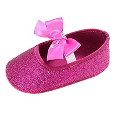 Koly Newborn Baby Anti-slip Soft Bottom Prewalker Shoes Glitter Party First Walking Shoes