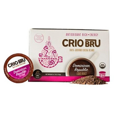 Cri Bru 100% Ground Cocoa Beans Alternative Dominican Republic Light Roast Coffee - Keurig K-Cup Pods - 24ct