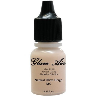 Glam Air Airbrush Makeup Matte Foundation Water-based Makeup (0.25 Oz.) (Ideal for Normal to Oily Skin)(choose Your Color From the Drop Down Menu) (M5 Natural Olive Beige) by Glamair