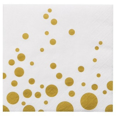 Sparkle and Shine Gold Cocktail Beverage Napkins, 16 pk