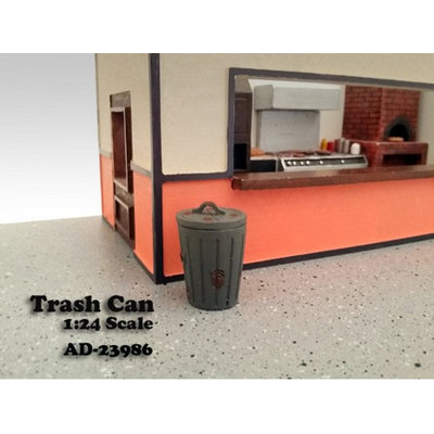 American Diorama 23986 Trash Can Accessory Set of 2 for 1-24 Scale Models