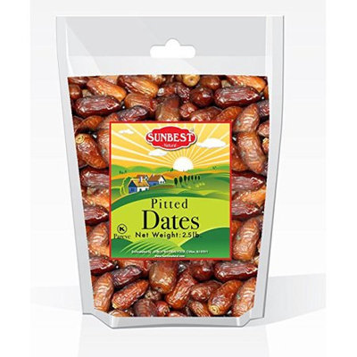SUNBEST Dried Pitted Dates (2.5 LBS) in Resealable Bag
