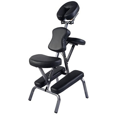 MTN-G Portable PU Leather Pad Travel Massage Tattoo Spa Chair W/Carrying Bag Black