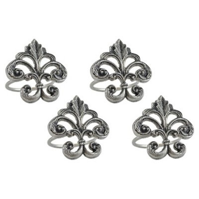 Silver Fleur De Lis Napkin Ring (Set Of 4) - Design Imports
