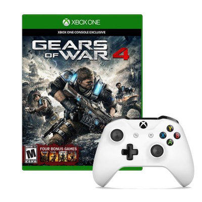 Microsoft Xbox One Controller in White with Gears of War 4