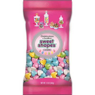 Celebrations By Sweetworks Candy Sweet Shapes(Tm) 12Oz Bag-Shimmer (Tm) Pastel Hearts