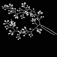 Missgrace Bridal Vintage Flower Hair Pins Wedding Rhinestone Woodland Hair Jewelry Women Hair Accessories Set of Two