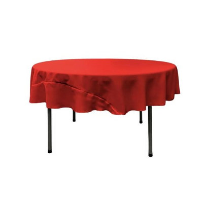 LA Linen TCpop72R-RedP98 Polyester Poplin Tablecloth Red - 72 in. Round