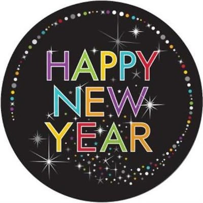 Year's Sparkle 9-inch Plates , 4PK