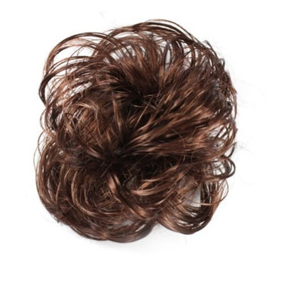 Zehui Hair Extension Pony Tail Bride Bun Hairpiece Fake Hair Scrunchie Wavy Wine Red