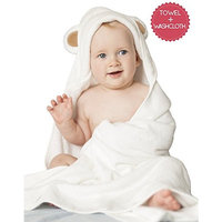 Organic Bamboo Baby Hooded Towel Set with Washcloth - Ultra Soft with Cute Ears Hood - Large Hooded Towel for Kids - Baby Towel for Boy Girl - Newborn Infant Toddler - for Bath Beach - a Shower Gift