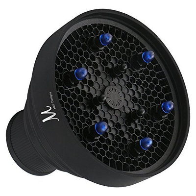 Collapsible Hair Dryer Diffuser Attachment for Professional Hair Dryers | Universal Fit Silicone | Lightweight & Compact | Perfect for Natural, Curly and Wavy Hair (Black) by M Hair Designs