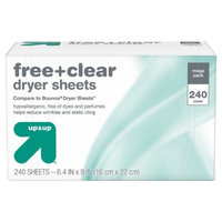 Free Clear Dryer Sheets, 240ct - up & upâ¢