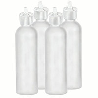 MoYo Natural Labs Turret Spout 8 oz Empty Liquid Bottle with Adjustable Dispenser (Pack of 3, Black)