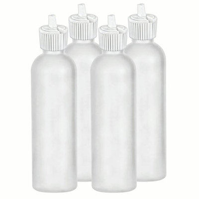 MoYo Natural Labs Turret Spout 8 oz Empty Liquid Bottle with Adjustable Dispenser (Pack of 3, Black)