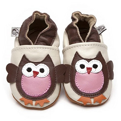 Soft Leather Baby Shoes Owl 6-12 months