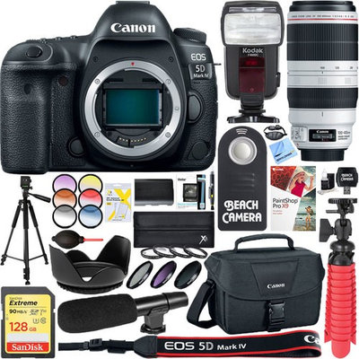 Canon EOS 5D Mark IV 30.4MP Digital SLR Camera with EF 100-400mm IS II USM Lens Bundle