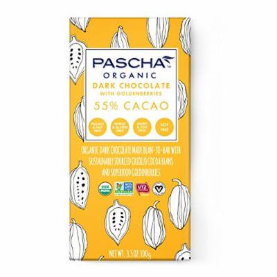 Pascha Organic Dark Chocolate with Goldenberries, 3.5 Ounce (Pack of 10)