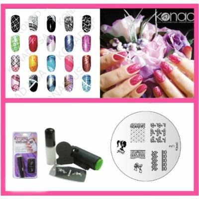 Konad Nail Art Mini Set Polish, Stamper, & Scraper + Image Plate M71 Girly Lace + A-Viva Nail File